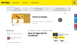 
                            8. How to Sign Up for Facebook - dummies