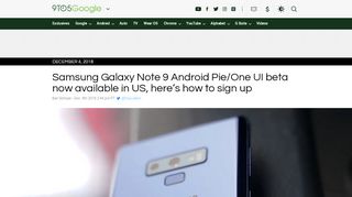 
                            11. How to sign up for Galaxy Note 9 Android Pie One UI beta - 9to5Google