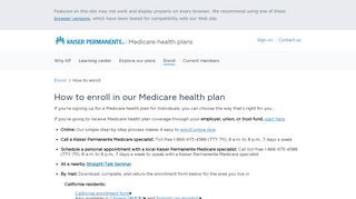 
                            2. How to Sign Up for Medicare Health Plans from Kaiser Permanente
