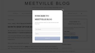 
                            2. How to Sign up for Meetville Website - Meetville Blog