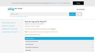 
                            5. How to sign up for Sling TV - Sling help