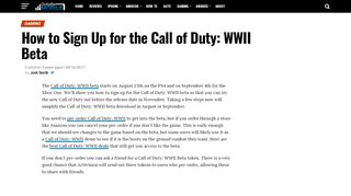 
                            8. How to Sign Up for the Call of Duty: WWII Beta - Gotta Be Mobile