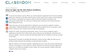 
                            3. How to Sign Up for the Police Academy | Synonym