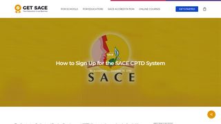 
                            8. How to Sign Up for the SACE CPTD System - Get SACE Points
