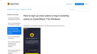 
                            2. How to sign up (new users) or log-in (existing users) to CyberGhost ...