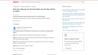 
                            2. How to sign-up on Jio.com when my Jio sim card is in JioFi - Quora
