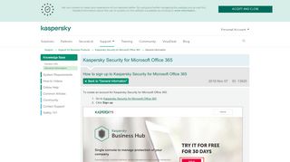 
                            13. How to sign up to Kaspersky Security for Microsoft Office 365