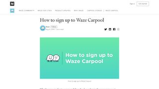 
                            7. How to sign up to Waze Carpool – Waze – Medium