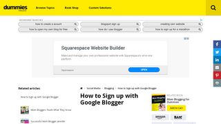 
                            6. How to Sign up with Google Blogger - dummies