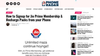 
                            8. How to Signup for Jio Prime Membership & Recharge Packs from your ...