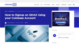 
                            8. How to Signup on GDAX Using your Coinbase Account – Tokens24