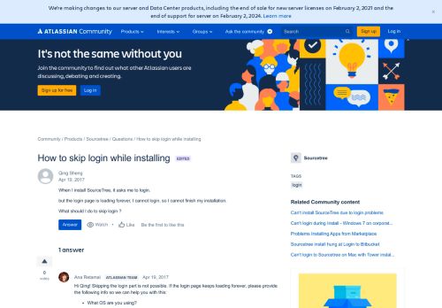 
                            7. How to skip login while installing - Atlassian Community