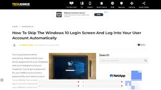 
                            2. How to Skip the Windows 10 Login Screen - TekRevue