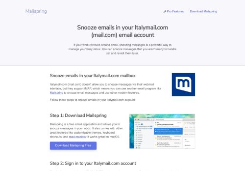 
                            12. How to snooze emails in your Italymail.com (mail.com) email account