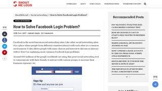 
                            7. How to Solve Facebook Login Problem? - ShoutMeLoud