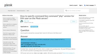 
                            10. How to specify PHP version on the Plesk server for command line ...