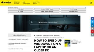 
                            12. How to Speed Up Windows 7 on a Laptop or an Older PC - dummies