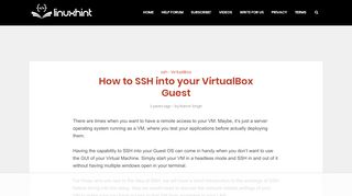 
                            11. How to SSH into your VirtualBox Guest – Linux Hint