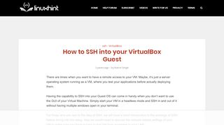 
                            8. How to SSH into your VirtualBox Guest – Linux Hint