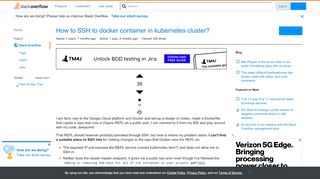 
                            3. How to SSH to docker container in kubernetes cluster? - Stack Overflow