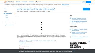 
                            1. how to start a new activity after login success? - Stack Overflow