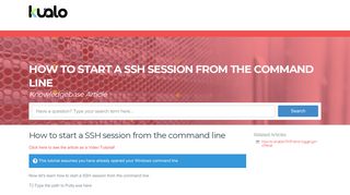 
                            5. How to start a SSH session from the command line - Kualo Limited