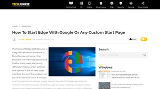 
                            11. How to Start Edge with Google or Any Custom Start Page - TekRevue