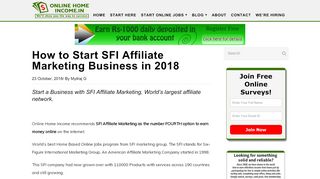 
                            6. How to Start SFI Affiliate Marketing Business in 2018