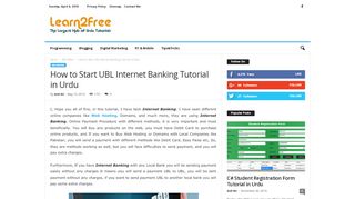 
                            10. How to Start UBL Internet Banking Tutorial in Urdu - Learn2Free