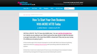 
                            8. How To Start Your Own Business With MOBE MTTB Today