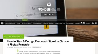 
                            13. How to Steal & Decrypt Passwords Stored in Chrome ... - Null Byte