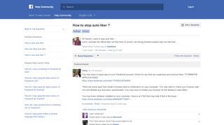 
                            13. How to stop auto liker ? | Facebook Help Community | Facebook