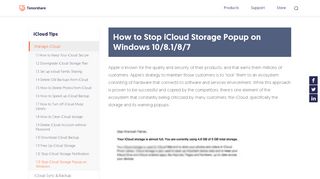 
                            3. How to Stop iCloud Storage Popup on Windows 10/8.1/8/7 - Tenorshare