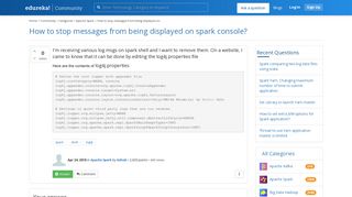 
                            5. How to stop messages from being displayed on spark console ...