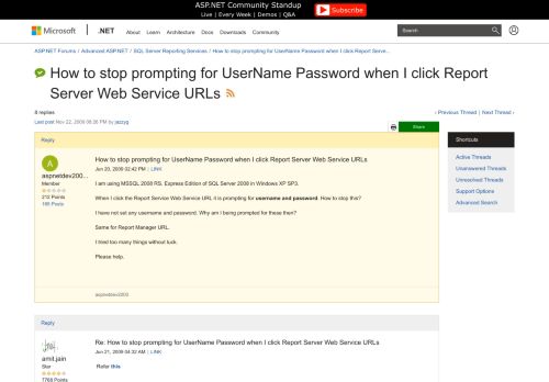 
                            6. How to stop prompting for UserName Password when I click Report ...