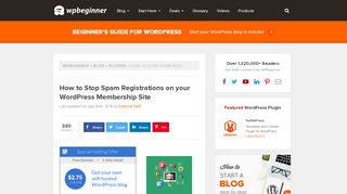 
                            10. How to Stop Spam Registrations on your WordPress Membership Site