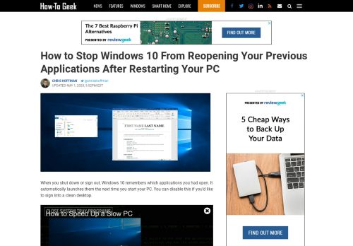 
                            7. How to Stop Windows 10 From Reopening Your Previous ...
