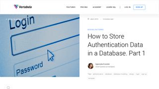 
                            2. How to Store Authentication Data in a Database. Part 1 - Vertabelo