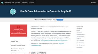 
                            5. How To Store Information in Cookies in AngularJS | TutorialEdge.net