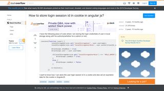 
                            3. How to store login session id in cookie in angular js? - Stack Overflow