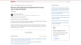 
                            2. How to store login time and logout time for every user in php and ...