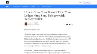 
                            11. How to Store Your Tezos XTZ in Your Ledger Nano S and Delegate ...