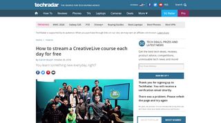 
                            4. How to stream a CreativeLive course each day for free | TechRadar