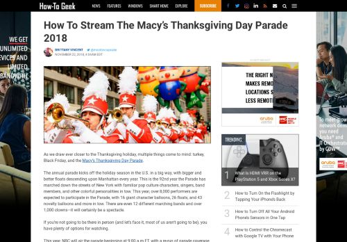 
                            5. How To Stream The Macy's Thanksgiving Day Parade 2018