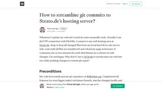 
                            12. How to streamline git commits to Strato.de's hosting server? - Medium