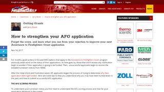 
                            7. How to strengthen your AFG application - Fire Grants Help