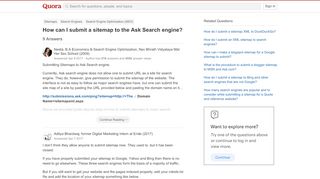 
                            13. How to submit a sitemap to the Ask Search engine - Quora