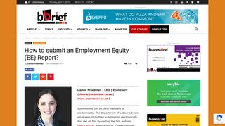 
                            4. How to submit an Employment Equity (EE) Report? - BBrief