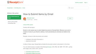 
                            9. How to Submit Items by Email – Receipt Bank