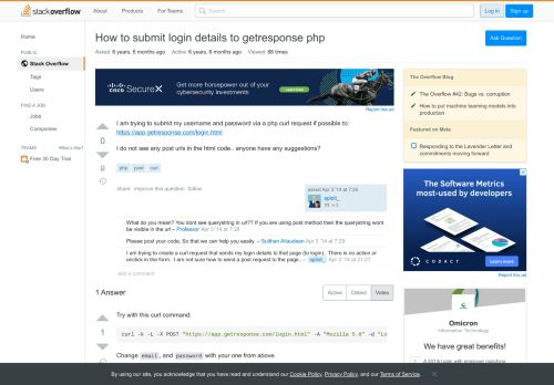 
                            7. How to submit login details to getresponse php - Stack Overflow